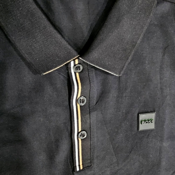 NEW Boss Men's Dark Polo with White Accents - Picture 4 of 4